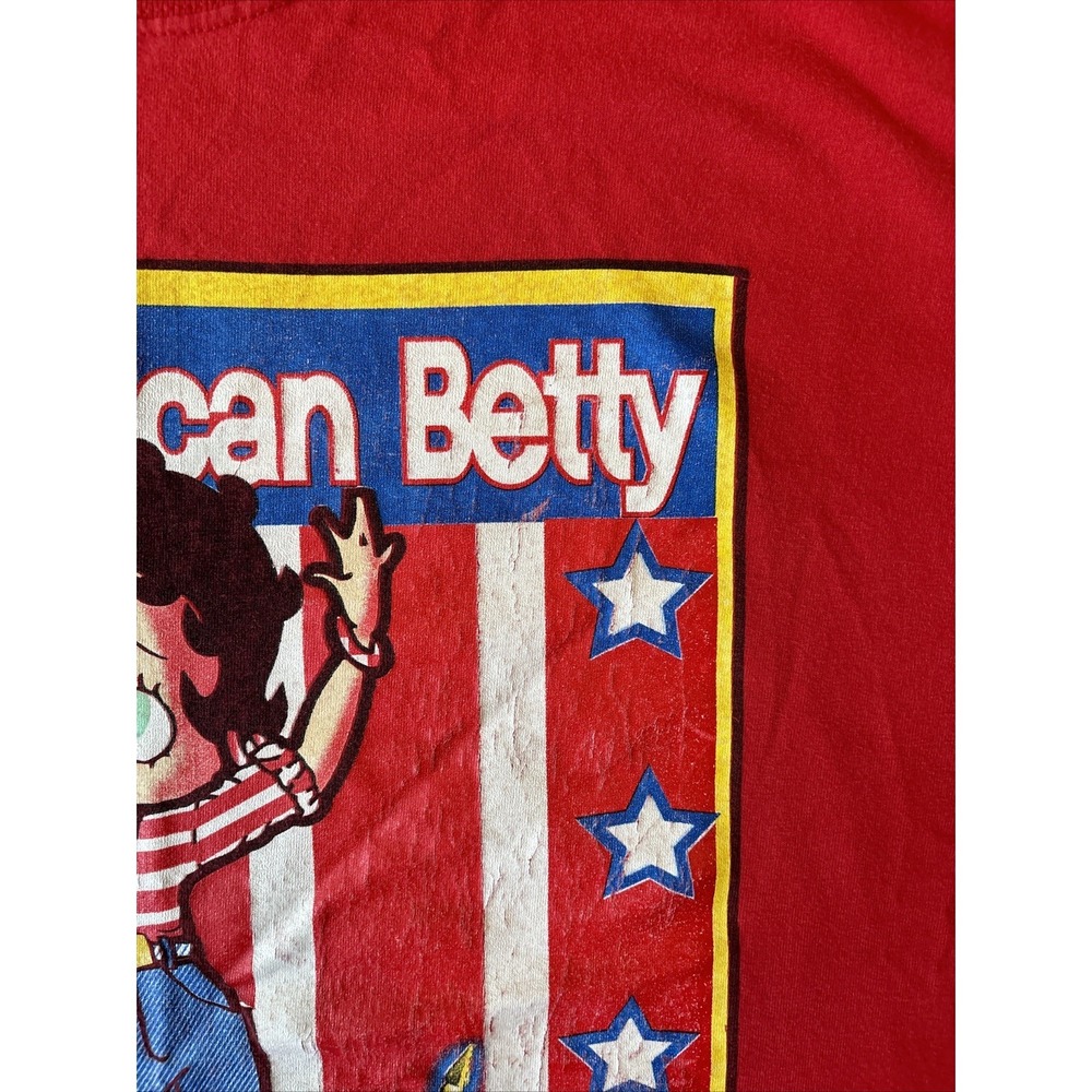 VTG Betty Boop Shirt All American Betty Flag Cartoon 90s USA XL Grunge RARE‎ - Picture 3 of 13